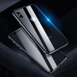 Wozinsky Full Magnetic Case Full Body Front og Back Cover med indbygget glas til Samsung Galaxy A72 4G sort-gennemsigtig