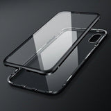 Wozinsky Full Magnetic Case Full Body Front og Back Cover med indbygget glas til Samsung Galaxy A72 4G sort-gennemsigtig