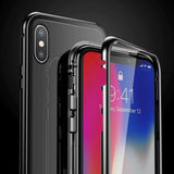 Wozinsky Full Magnetic Case Full Body Front og Back Cover med indbygget glas til Samsung Galaxy A72 4G sort-gennemsigtig