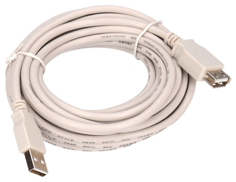 USB-FORLÆNGERLEDNING TYPE-A-HAN/TYPE-A-HUN 5,0M