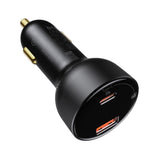 Baseus Superme szybka ładowarka samochodowa USB / USB Type C 100W PPS Hurtig opladning Power Delivery czarny (CCZX-01)