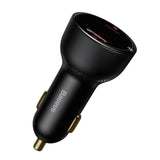 Baseus Superme szybka ładowarka samochodowa USB / USB Type C 100W PPS Hurtig opladning Power Delivery czarny (CCZX-01)