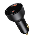 Baseus Superme szybka ładowarka samochodowa USB / USB Type C 100W PPS Hurtig opladning Power Delivery czarny (CCZX-01)