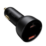 Baseus Superme szybka ładowarka samochodowa USB / USB Type C 100W PPS Hurtig opladning Power Delivery czarny (CCZX-01)