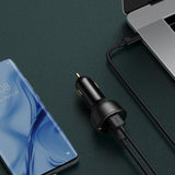 Baseus Superme szybka ładowarka samochodowa USB / USB Type C 100W PPS Hurtig opladning Power Delivery czarny (CCZX-01)