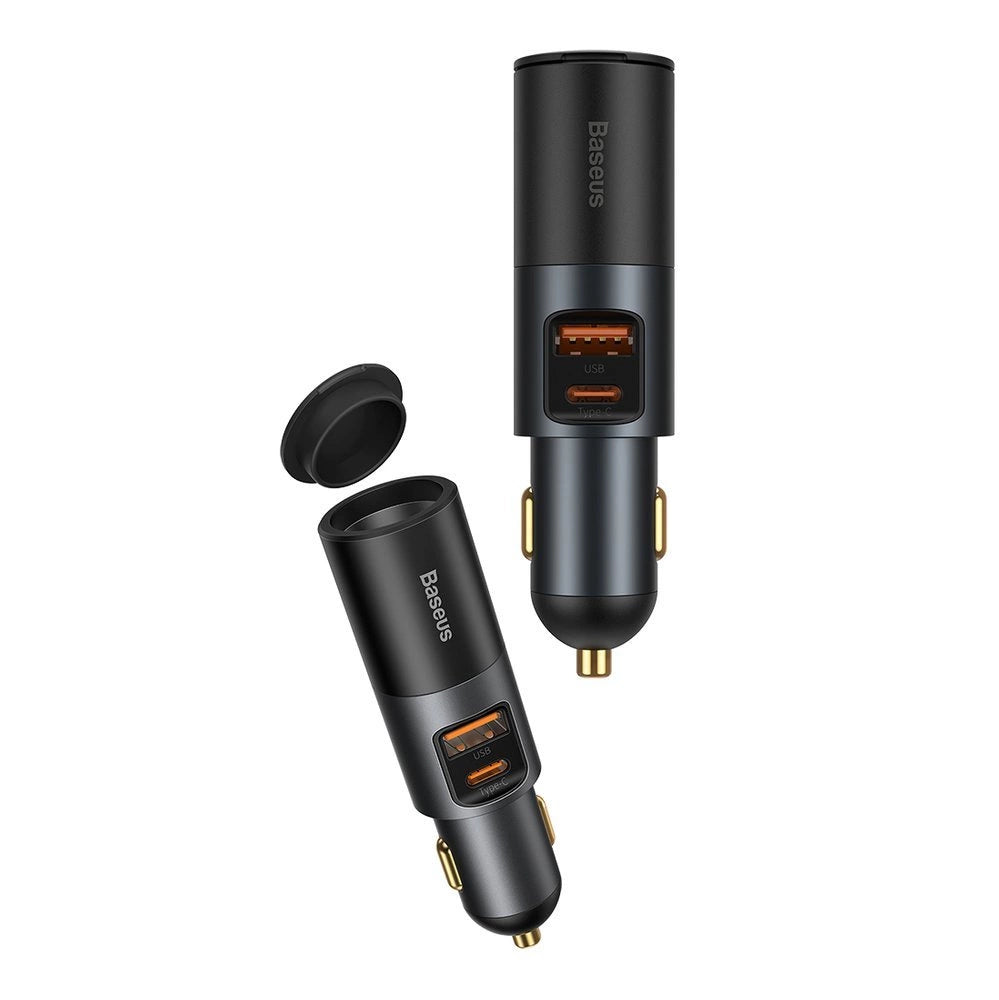 Baseus Share Together USB / USB Type C / cigarette lighter socket bil oplader 120W Quick Charge Power Delivery grå (CCBT-C0G)
