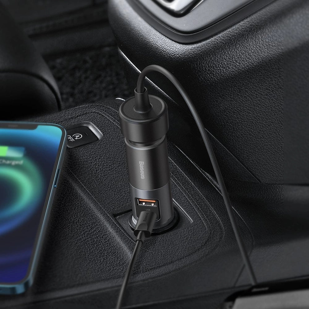 Baseus Share Together USB / USB Type C / cigarette lighter socket bil oplader 120W Quick Charge Power Delivery grå (CCBT-C0G)