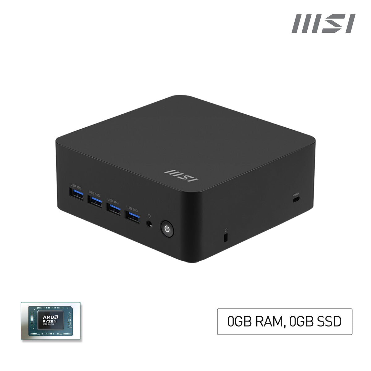 MSI Cubi Z AI 8M-006BEU USFF Sort 8845HS AMD SoC 5,1 GHz Indbyggede højttaler(e)