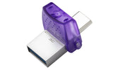 Kingston DataTraveler microDuo 3C 64GB USB 3.2 Gen 1 / USB-C USB stick Lilla Sølv