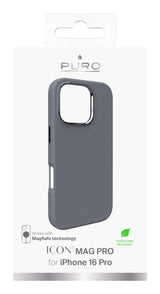 PURO Icon Mag Pro mobiltelefon etui 16 cm (6.3") Cover Grå