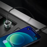 Ugreen Car Charger USB Type C / USB 24W Power Delivery Hurtig opladning Grå (30780)