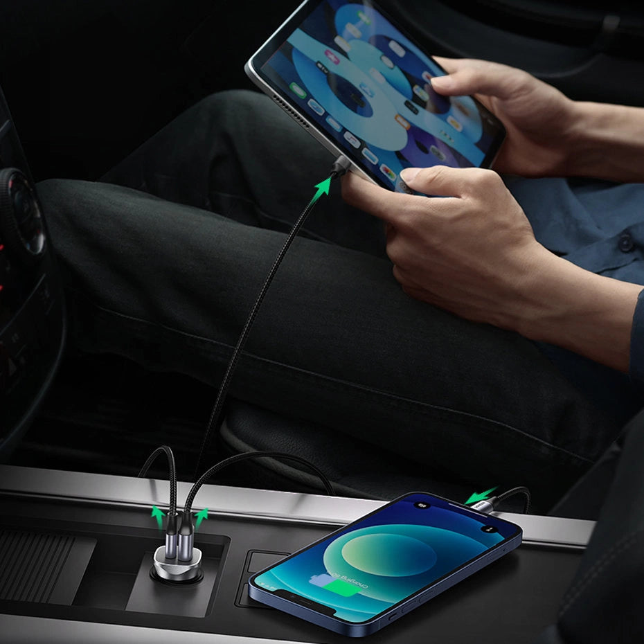 Ugreen Car Charger USB Type C / USB 24W Power Delivery Hurtig opladning Grå (30780)