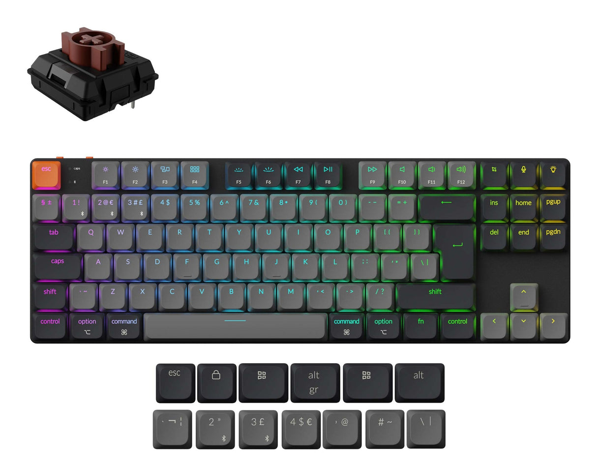 Keychron K1 tastatur Universel USB + Bluetooth QWERTY Engelsk Grå