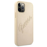 Guess GUHCP12MRSAVSLG iPhone 12/12 Pro 6.1" guld/guld hardcase Saffiano Vintage Script