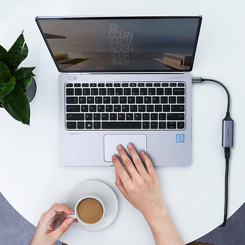 Ugreen eksternt netværksadapter RJ45 - USB Type C (1000 Mbps / 1 Gbps) Gigabit Ethernet grå (CM199)