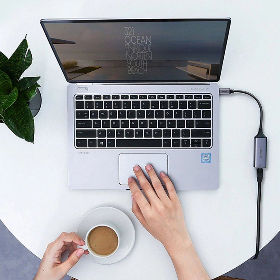 Ugreen eksternt netværksadapter RJ45 - USB Type C (1000 Mbps / 1 Gbps) Gigabit Ethernet grå (CM199)