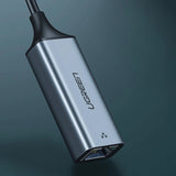 Ugreen eksternt netværksadapter RJ45 - USB Type C (1000 Mbps / 1 Gbps) Gigabit Ethernet grå (CM199)