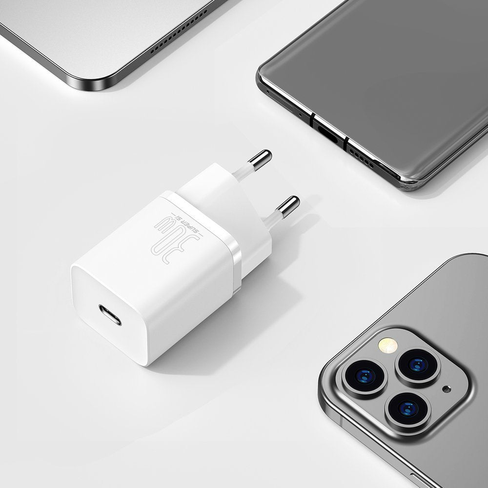 Baseus Super Si 1C fast charger USB Type C 30W Power Delivery Quick Charge white (CCSUP-J02)