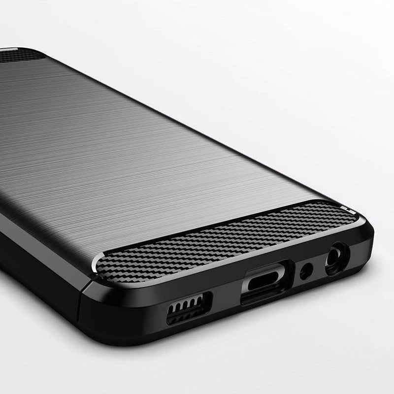 Carbon Case Flexible Cover TPU Case til Samsung Galaxy A22 4G sort