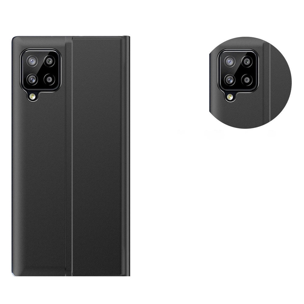 Sleep Case Bookcase Type Case med Smart Window til Samsung Galaxy A22 4G lyserød