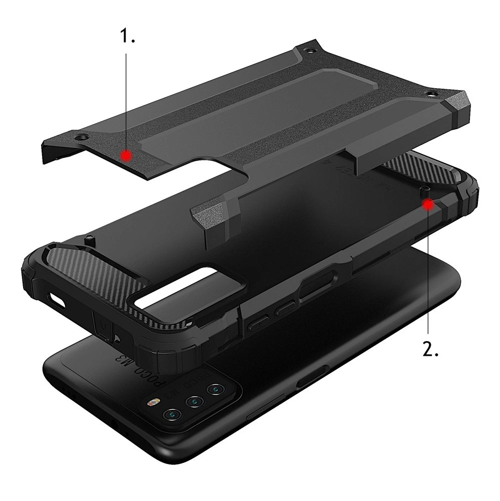 Hybrid Armor Case Tough Rugged Cover til Xiaomi Redmi Note 10 5G / Poco M3 Pro guld