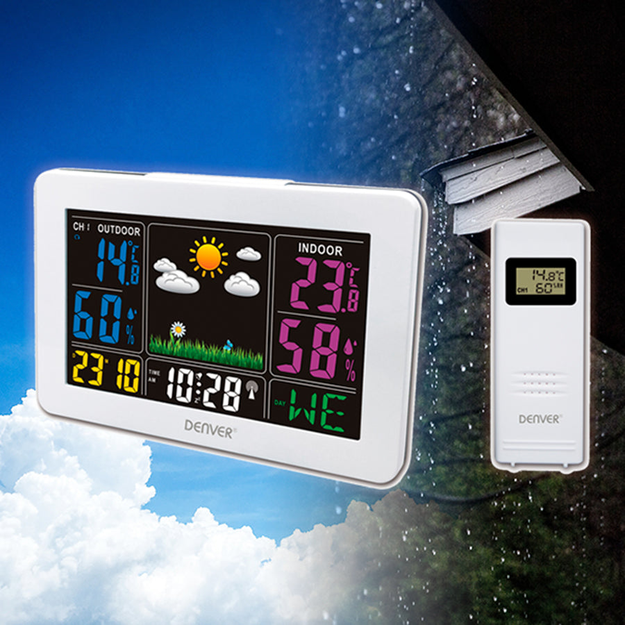 Denver WS-540WHITE digital vejrstation Hvid Vekselstrøm/batteri