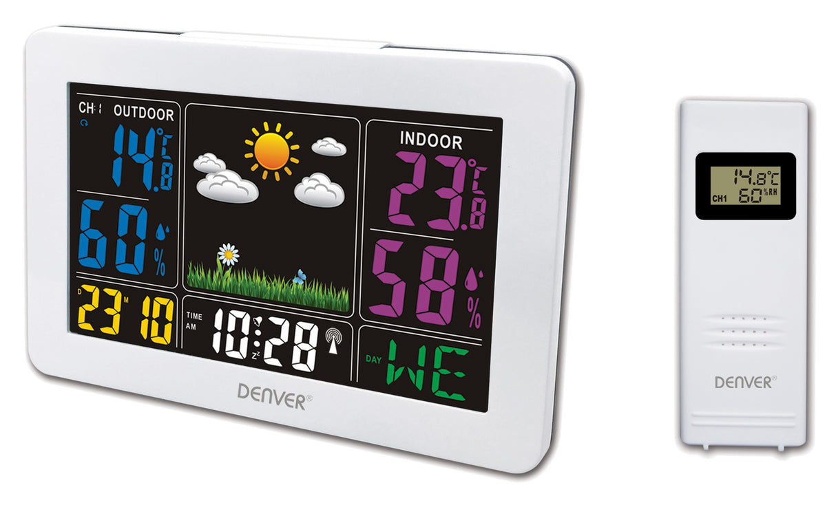 Denver WS-540WHITE digital vejrstation Hvid Vekselstrøm/batteri