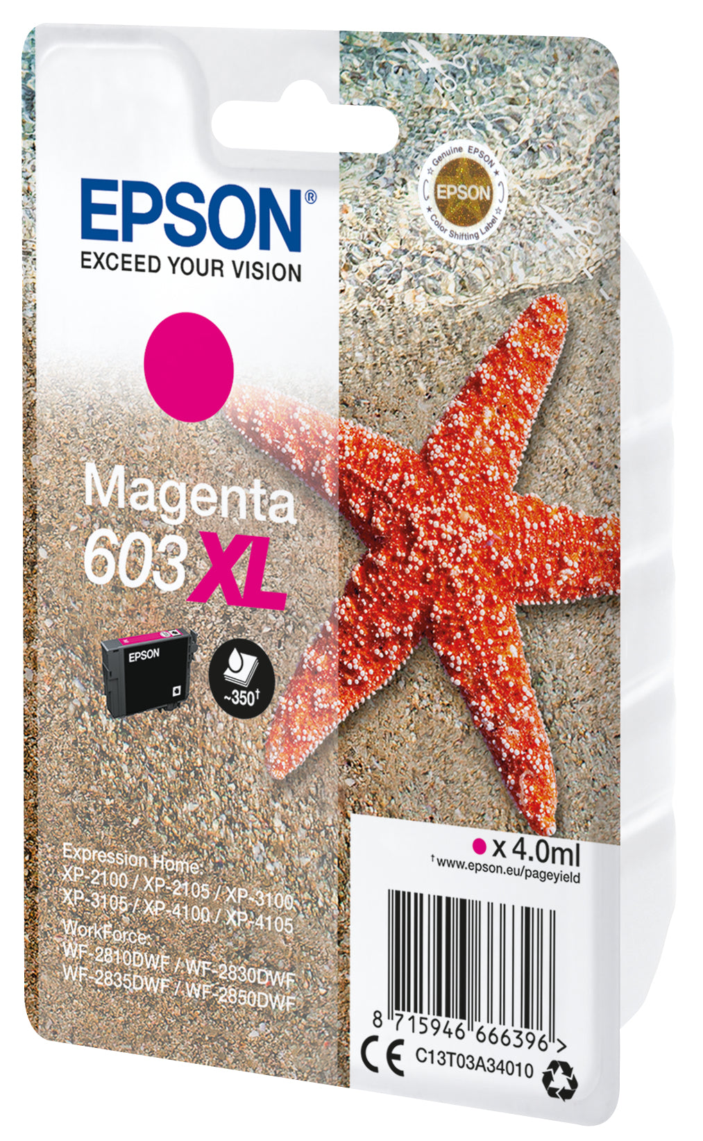 Epson C13T03A34020 blækpatron 1 stk Original Højt (XL) udbytte Magenta