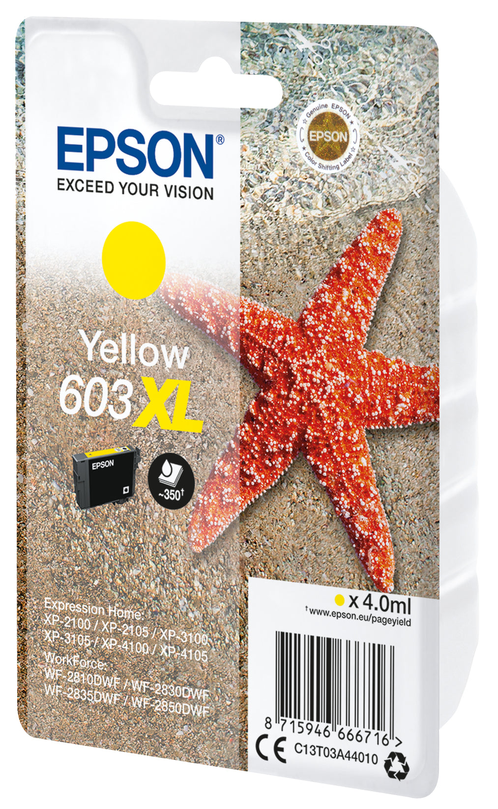 Epson C13T03A44020 blækpatron 1 stk Original Højt (XL) udbytte Gul