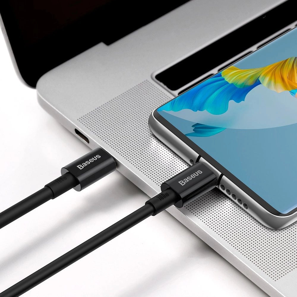 Baseus CATYS-C01 USB-C - USB-C PD QC FCP kabel 100W 5A 480Mb/s 2m - sort