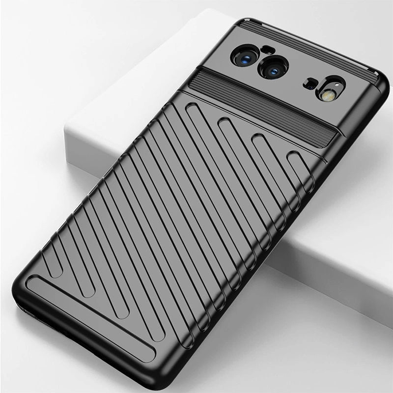 Thunder Case Flexible Tough Rugged Cover TPU Case til Google Pixel 6 sort
