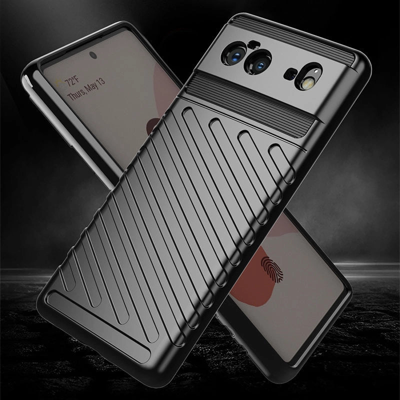 Thunder Case Flexible Tough Rugged Cover TPU Case til Google Pixel 6 sort