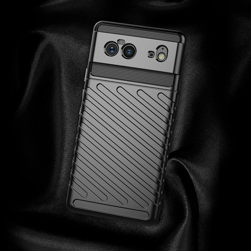 Thunder Case Flexible Tough Rugged Cover TPU Case til Google Pixel 6 sort