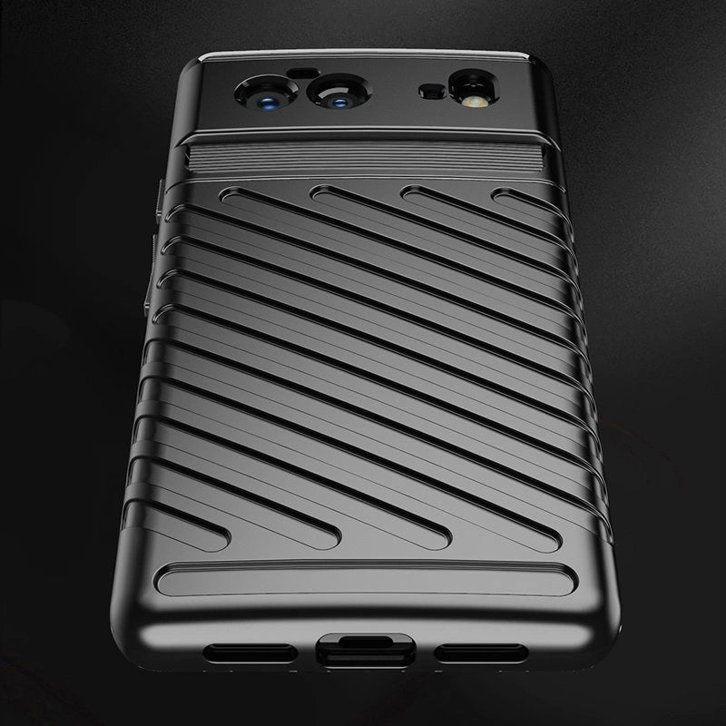 Thunder Case Flexible Tough Rugged Cover TPU Case til Google Pixel 6 sort