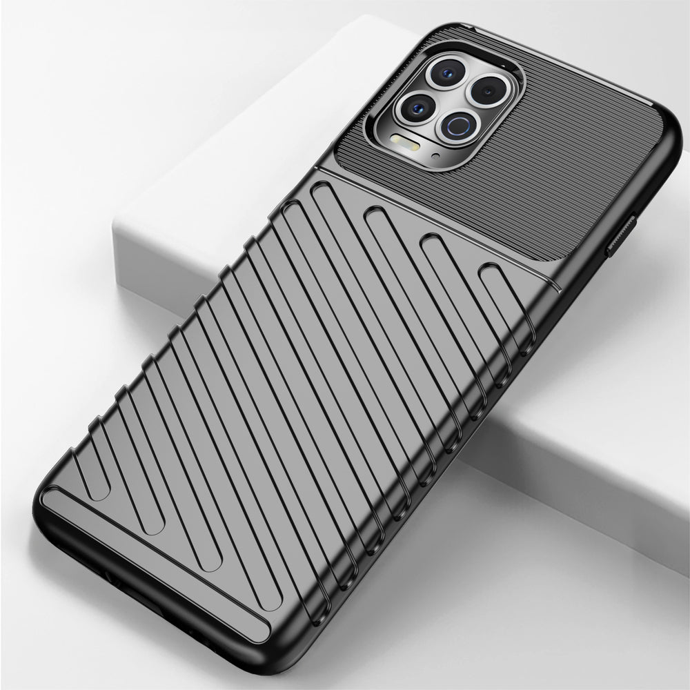 Thunder Case Flexible Tough Rugged Cover TPU Case til Motorola Moto G100 / Edge S sort