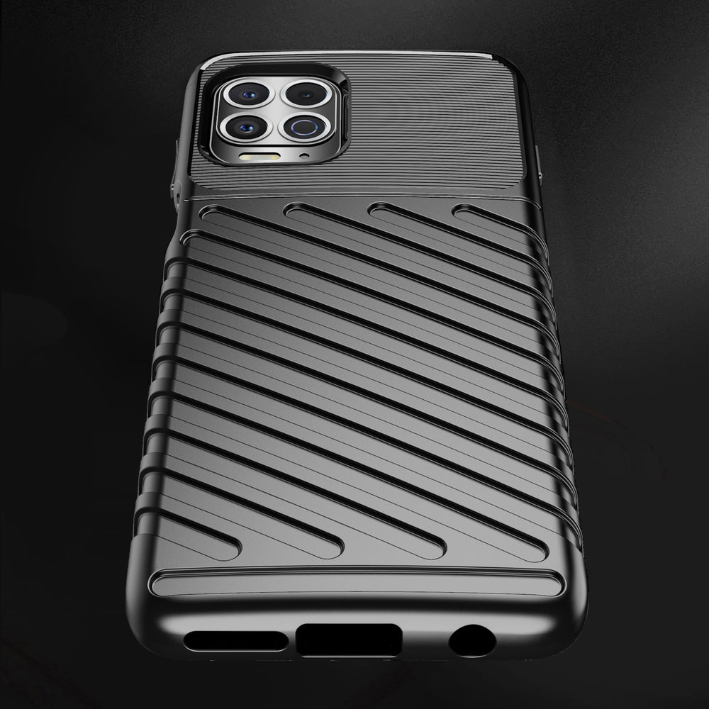 Thunder Case Flexible Tough Rugged Cover TPU Case til Motorola Moto G100 / Edge S sort