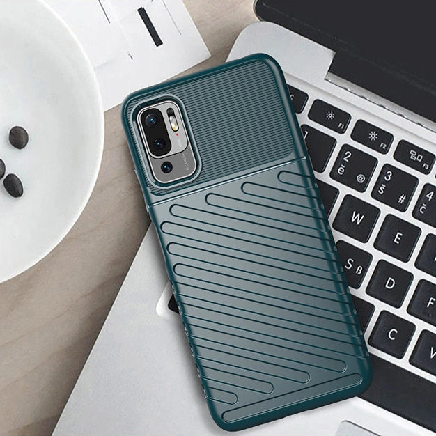 Thunder Case Flexible Tough Rugged Cover TPU Case til Xiaomi Redmi Note 10 5G / Poco M3 Pro sort