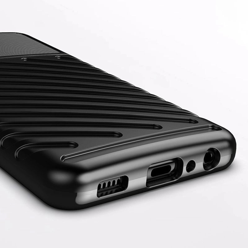 Thunder Case Flexible Tough Rugged Cover TPU Case til Samsung Galaxy A22 4G sort