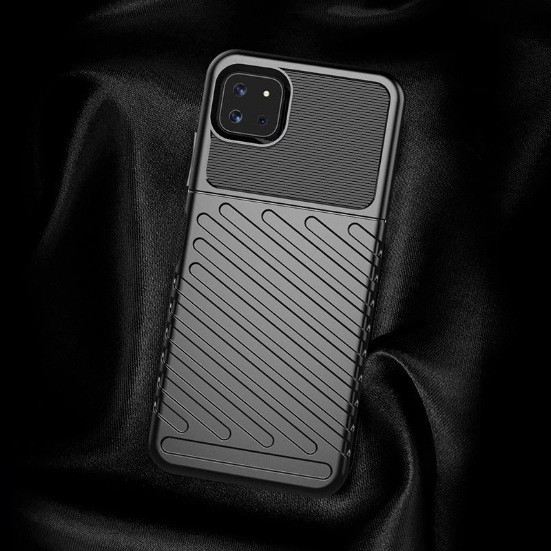 Thunder Case Flexible Tough Rugged Cover TPU Case til Samsung Galaxy A22 5G sort