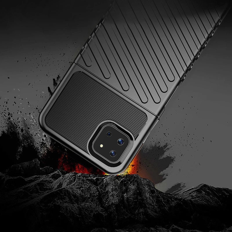 Thunder Case Flexible Tough Rugged Cover TPU Case til Samsung Galaxy A22 5G sort