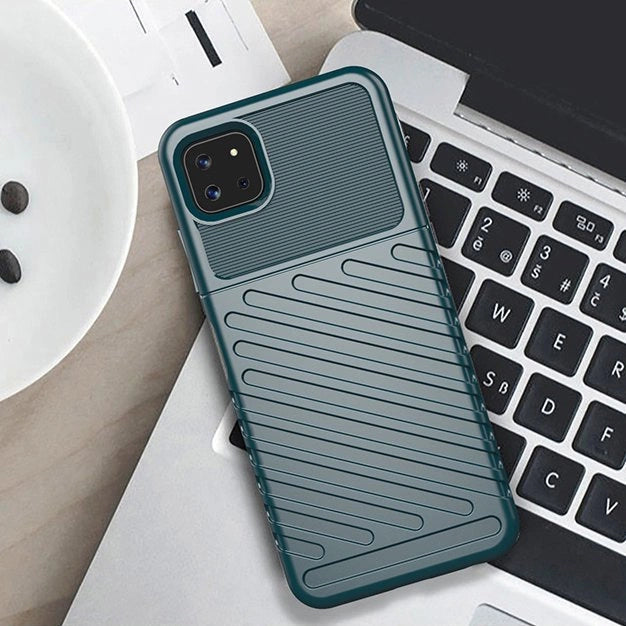 Thunder Case Flexible Tough Rugged Cover TPU Case til Samsung Galaxy A22 5G sort