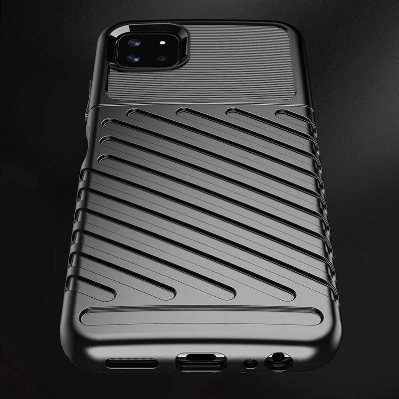 Thunder Case Flexible Tough Rugged Cover TPU Case til Samsung Galaxy A22 5G sort