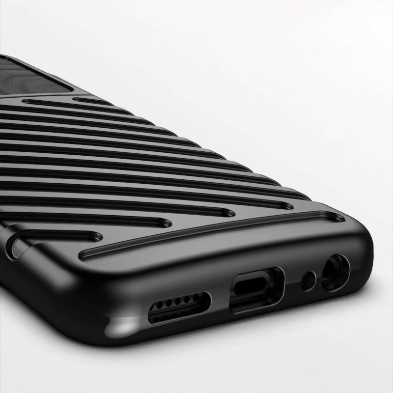 Thunder Case Flexible Tough Rugged Cover TPU Case til Samsung Galaxy A22 5G sort
