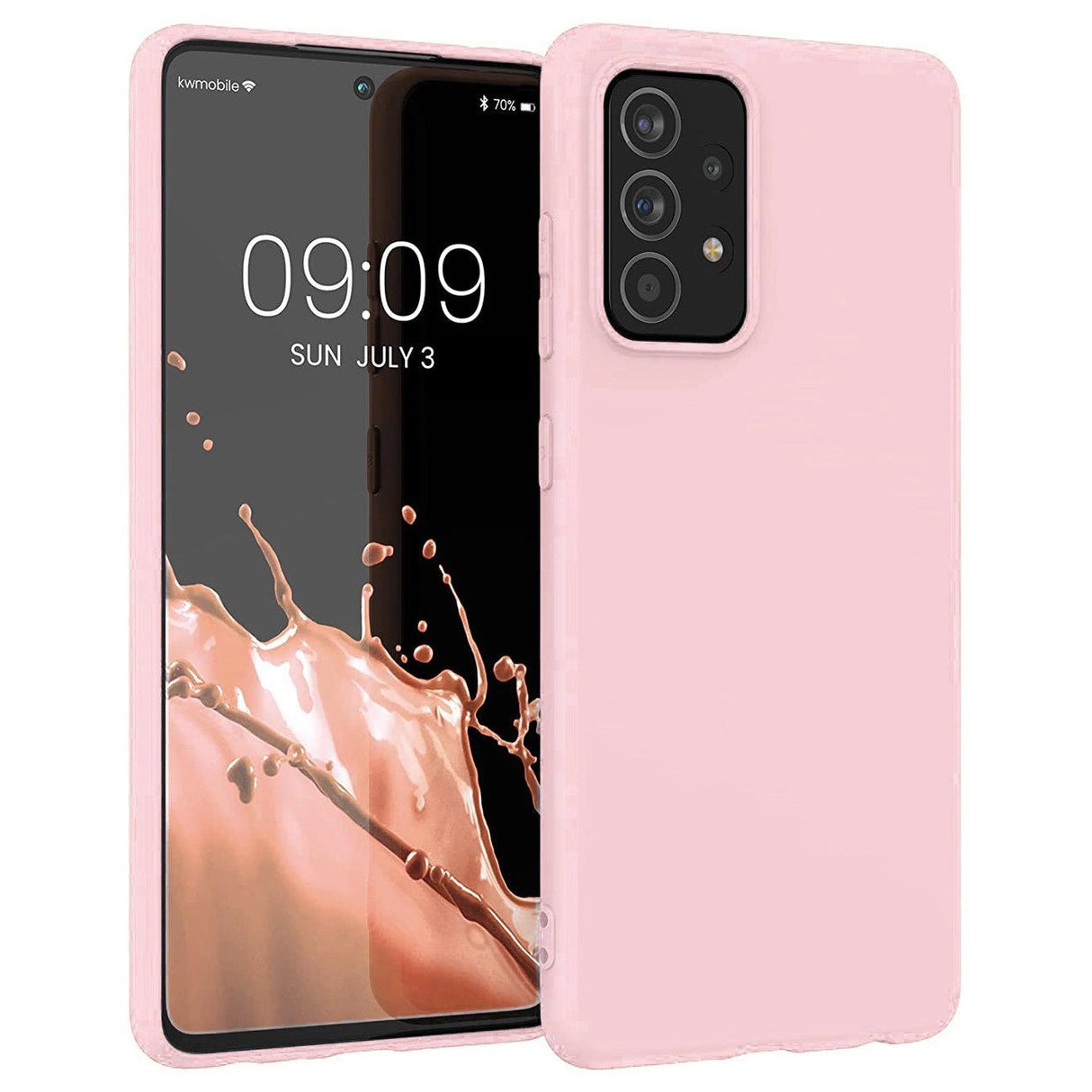 Silicone Case Soft Flexible Rubber Cover til Samsung Galaxy A22 4G lyserød