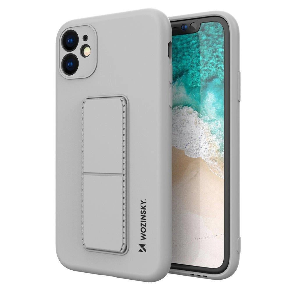 Wozinsky Kickstand Case Silicone Stand Cover til Samsung Galaxy A22 4G Grå