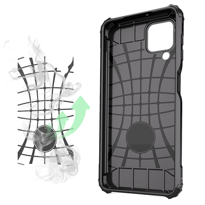 Hybrid Armor Case Tough Rugged Cover til Samsung Galaxy A22 4G sølv