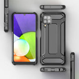 Hybrid Armor Case Tough Rugged Cover til Samsung Galaxy A22 4G sølv