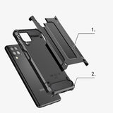 Hybrid Armor Case Tough Rugged Cover til Samsung Galaxy A22 4G sølv