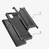 Hybrid Armor Case Tough Rugged Cover til Samsung Galaxy A22 4G sølv