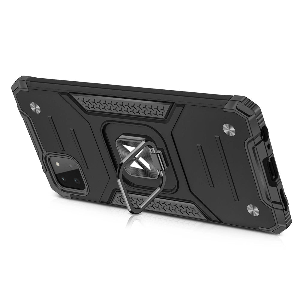 Wozinsky Ring Armor Case Kickstand Tough Rugged Cover til Samsung Galaxy A22 4G rød